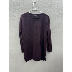 Working Class Designs & Co Womens Sweater Size 18/20 Purple Long Sleeve V-Neck